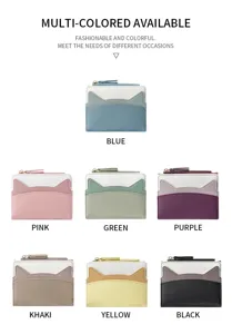 Cute cat ear contrast color women wallet mini compact coin purse card holder multi color