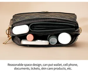 Women Crossbody Bag Fashion Monogram Shoulder Bag Multi Compartment Casual Handbag Chic Purse