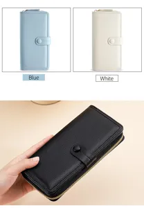 Damen Langbörse Reißverschluss Kartenetui PU Leder Geldbörse elegant modische Handtasche