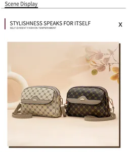Stylish vintage monogram crossbody shoulder bag with chic hardware and spacious interior.