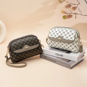 Stylish women cross-body bag dual layer monogram shoulder bag casual chic handbag for daily use