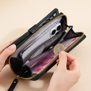 Damen Geldbörse lang Mode Reißverschluss Schnalle Brieftasche Kartenhalter Hauptansicht