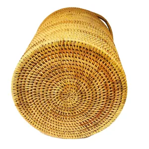 Panier à linge en rotin tressé bac de rangement pour vêtements sales organisation maison