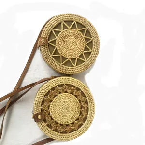 Dames Casual Rattan Stro Schoudertas Handgemaakte Geweven Strand Schoudertas Zomer Vakantie Reizen Handtas
