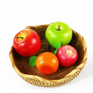 Rattan Woven Fruit Basket Creative Desktop Storage Basket Wave Edge Household Wicker Basket