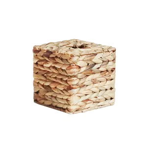 Natuurlijke handgeweven zeegras vierkante doos houder voor thuis bureau en woonkamer inrichting.