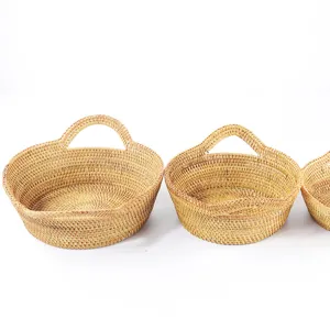 Handgefertigtes Rattan Korb Set Kreative Obstschale Snack Aufbewahrung für Zuhause
