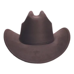 Donkerbruine wolvilt western cowboy hoed, vintage retro jazz pet voor herfst en winter mode.