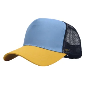 Ademende truckerpet met kleurenblokdesign, casual sportieve honkbalpet voor de zomer.