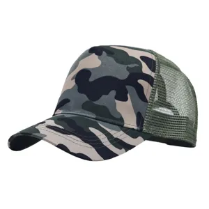 Camouflage trucker pet met ademende mesh achterkant, verstelbare casual honkbalpet.