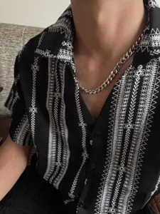 Edelstahl Kette Kubanische Gliederhalskette Hip Hop dicke Kette Schmuck fuer Damen und Herren