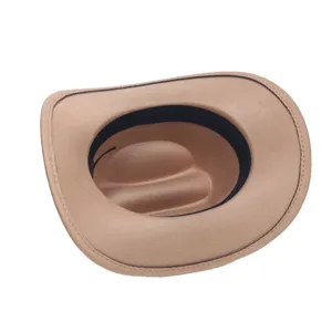 Stijlvolle bruine wolvilt cowboyhoed voor heren en dames, perfect voor de herfst en winter.