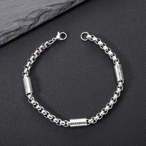 Edelstahl Box Kette Armband Unisex Einfach Mode Titan Stahl Hülse Link Armband Trendiger Schmuck Zubehör