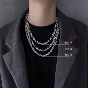 Minimalistische Edelstahl Gliederkette Halskette Für Herren Damen Hip Hop Silber Schwere Dicke Kordelkette Streetwear Kette Choker Armbänder Schmuck