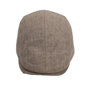 Classic brown herringbone flat cap vintage ivy newsboy hat for men and women stylish.