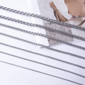 Stainless steel wheat chain necklace for men hip-hop titanium steel bone jewelry accessories