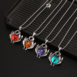 Vintage evil eye necklace for men hip-hop gothic pendant titanium steel chain trendy accessory