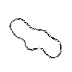 Stainless steel Cuban chain necklace for men and women, hip hop fashion collarbone jewelry.