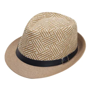 Heren Fedora Strohoed Vintage Panama Zomerhoed Klassieke Geweven Hoed met Leren Riem