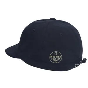 Retro korte brim honkbalpet voor heren en dames, zwarte docker muts met verstelbaar koord.
