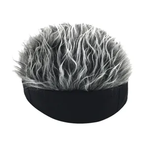 Nieuwigheid Docker Hoed Met Nep Pruik Haar Randloze Zeemansmuts Vintage Streetwear Hip Hop Grappige Kostuum Pet Voor Mannen Vrouwen