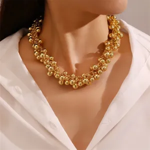 Βίντατζ Τεχνητό Μαργαριτάρι Choker Κολιέ για Γυναίκες Μπαρόκ Πολλαπλών Επιπέδων Μενταγιόν Φούντα Αλυσίδα Κοσμήματα Πάρτι