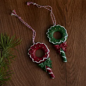 Χριστουγεννιάτικα ρητίνη κρεμαστά στολίδια στεφάνι καραμέλας χριστουγεννιάτικη διακόσμηση