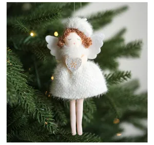 Weihnachten Plüsch Engel Anhänger süße Puppe für Weihnachtsbaum Deko Geschenk.