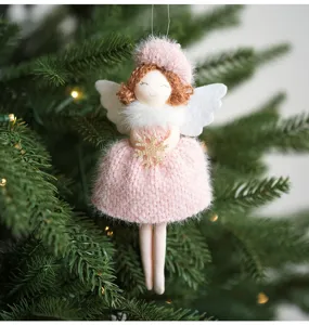 Weihnachten Plüsch Engel Puppe Hängeornament, süße rosa Baum Dekoration Geschenk.