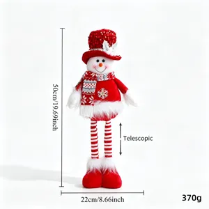 Decorazione natalizia bambola pupazzo di neve telescopica, simpatico peluche per bambini.