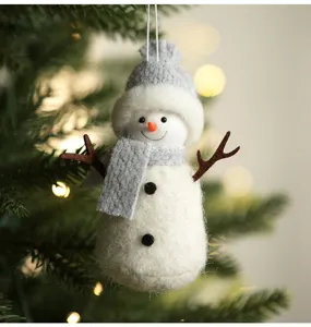 Schöner Filz Schneemann Weihnachtsbaum Anhänger Plüschpuppe für festliche Dekoration