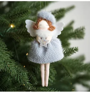 Süßer Weihnachts Plüsch Engel Puppe Hängeornament für Tannenbaum Dekoration und Geschenk.