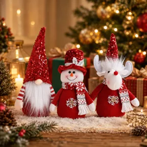 Ensemble de poupées de gnome bonhomme de neige renne de Noël décoration de vacances
