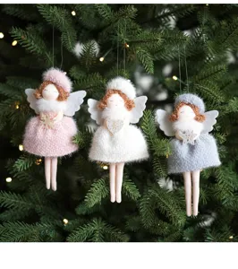 Weihnachtlicher Plüsch-Engel Hängeanhänger, süße Puppen Dekoration für Weihnachtsbaum.