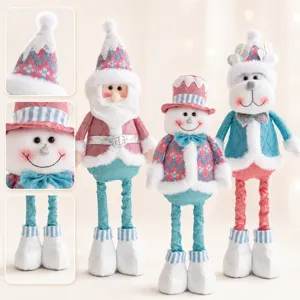 Set di giocattoli di bambola di peluche telescopico di Natale, simpatico Babbo Natale.