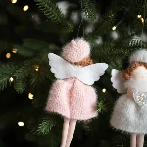 Weihnachts Plüsch Engel Hängeornament süße Puppe Kindergeschenk Baumdekorationen