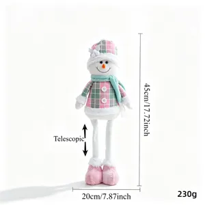 Simpatica bambola di peluche di pupazzo di neve telescopico di Natale regalo decorazione 45cm