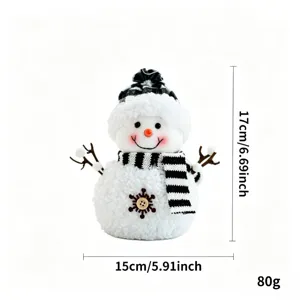 Weihnachten Plüsch Schneemann Puppe Dekoration mit Karo Hut und Schal für Baum und Zuhause.