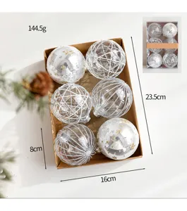 Christmas bauble set 8cm decorative hanging ornaments with box holiday tree decor party supplies