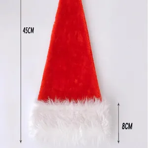 Gorro de Papá Noel de Peluche Rojo y Blanco Accesorio de Disfraz de Fiesta Navideña
