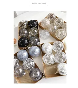8cm Christmas balls set, assorted decorative hanging ornaments for tree and window display.