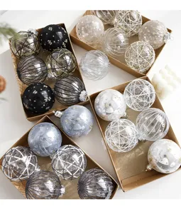 8cm Christmas ball ornaments, shatterproof hanging baubles for tree holiday party decor.