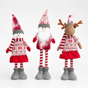 Natale set bambola peluche pupazzo di neve babbo natale renna decorazione regalo