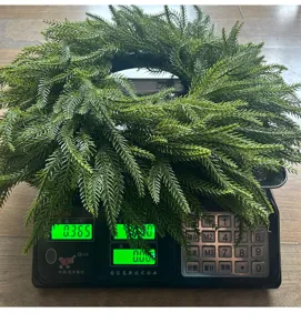 Norfolk pine artificial Christmas wreath soft rubber pine needle door hanging decoration 1pc
