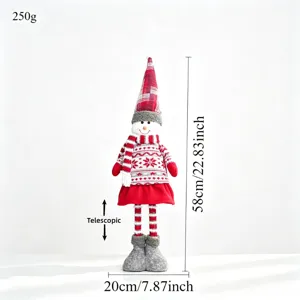 Bambola di peluche di pupazzo di neve telescopico di Natale, decorazione da scrivania.
