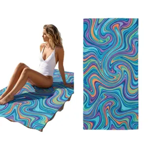 Microfiber beach towel quick dry printed bath towel for swimming yoga outdoor sports travel