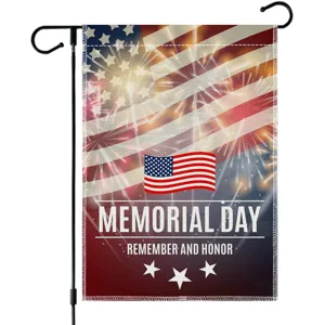Λεπτομέρεια σημαίας κήπου American Memorial Day, υφασμάτινο banner διακόσμησης αυλής.