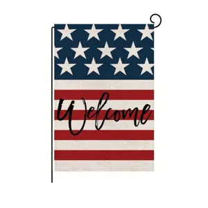 Amerikaanse Onafhankelijkheidsdag linnen tuinvlag welkom tuinbanner voor decoratie