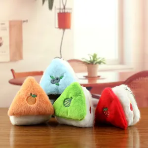 Cute Dessert Bread Plush Keychain Fruit Cake Doll Bag Charm Soft Stuffed Toy Strawberry Orange Blueberry Ornament for Girls