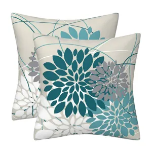 2 pcs decorative floral throw pillow covers for sofa bed home indoor and outdoor decor.
